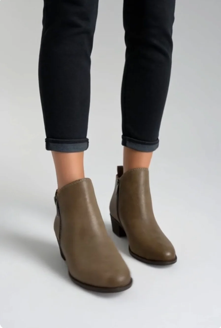 Lucky Brand Women's Basel Leather Ankle Booties 5.5 (EU 36) Tan Toffee NIB